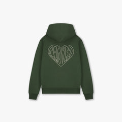 Zip Stitched Heart Vert Sapin Croyez