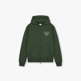 Zip Stitched Heart Vert Sapin Croyez