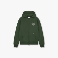 Zip Stitched Heart Vert Sapin Croyez