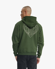 Zip Stitched Heart Vert Sapin Croyez