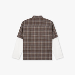 T-shirt en flanelle a manche longue Croyez Marron