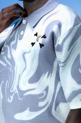 T-shirt Polo Purple Place Blanc Gris