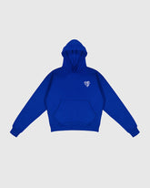 Hoodie oversize Noclout bleu royal logo brodé poitrine streetwear
