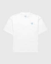 Face t-shirt oversize Noclout blanc petit logo bleu poitrine seconde main