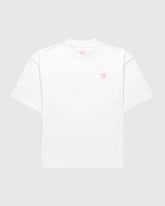 Face t-shirt oversize Noclout blanc petit logo rose poitrine
