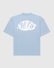 Dos t-shirt oversize Noclout bleu ciel logo blanc streetwear