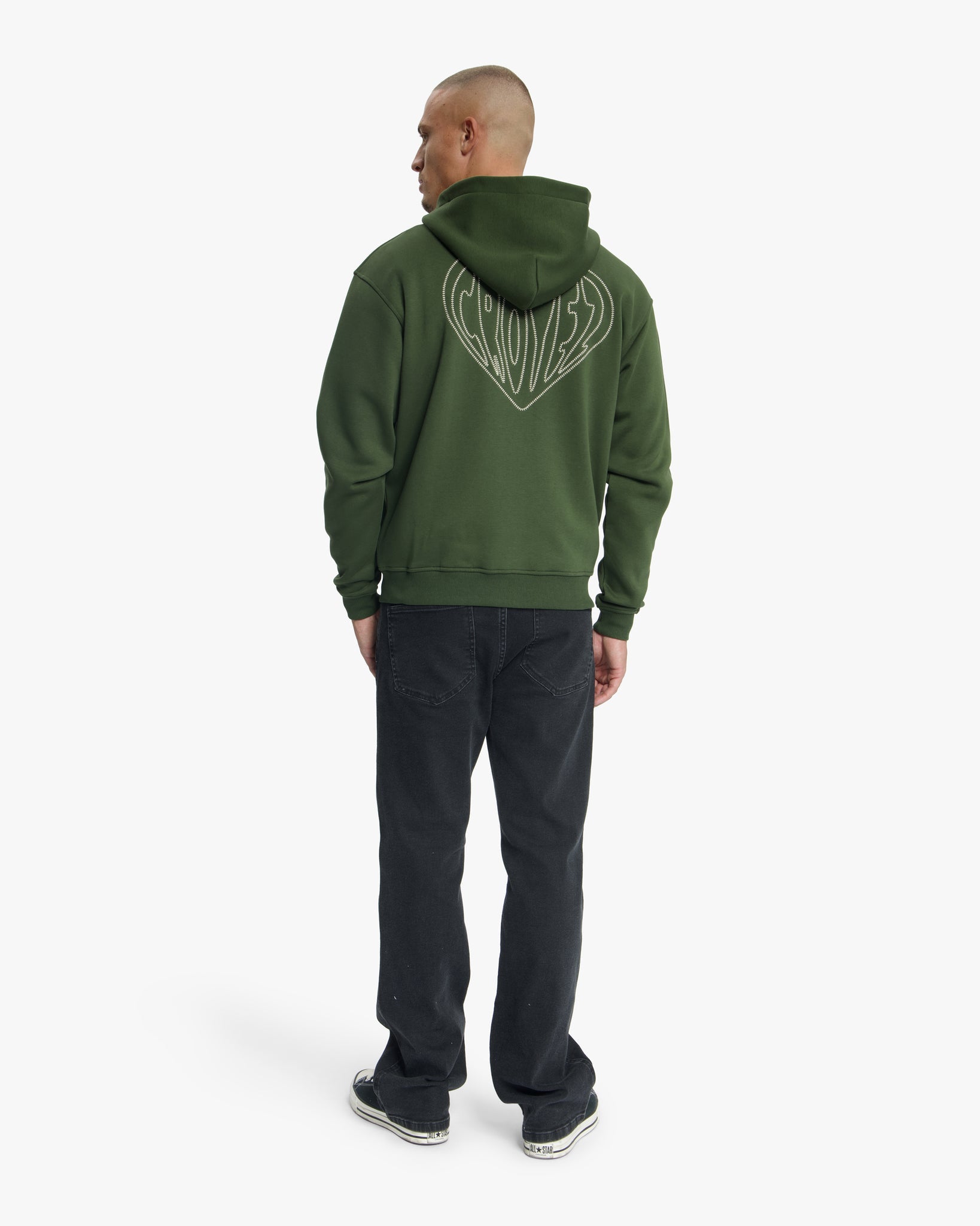 Zip Stitched Heart Vert Sapin Croyez