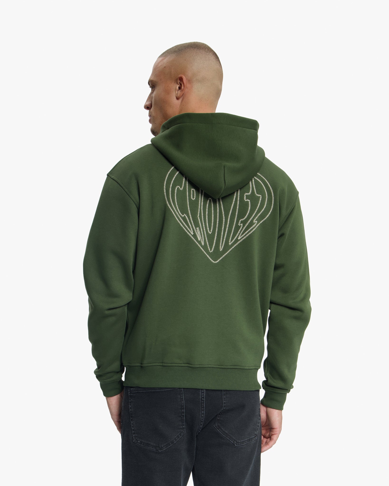 Zip Stitched Heart Vert Sapin Croyez