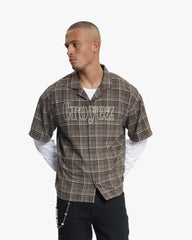 T-shirt en flanelle a manche longue Croyez Marron