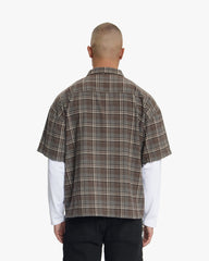 T-shirt en flanelle a manche longue Croyez Marron
