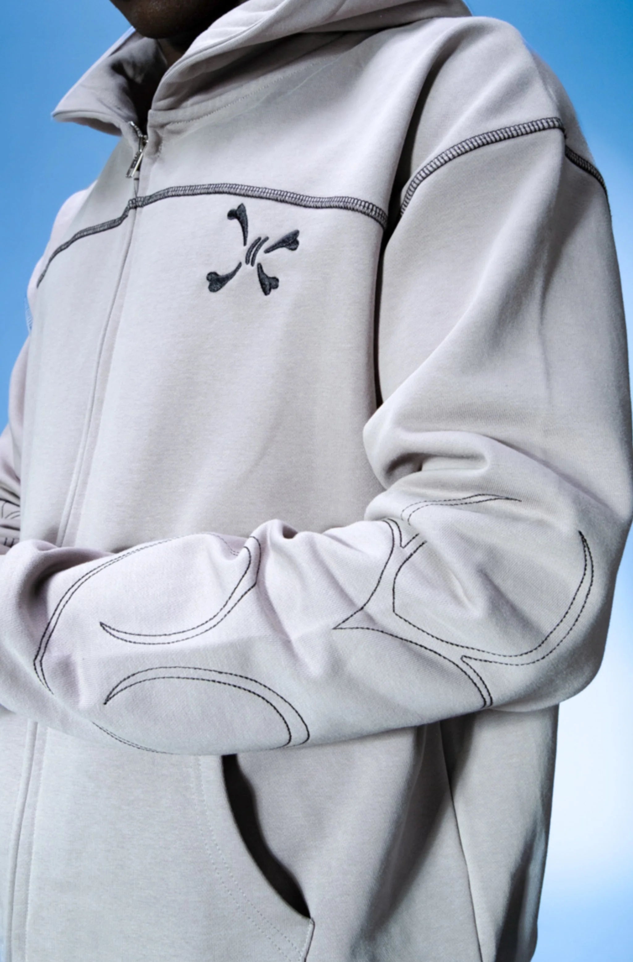 Zip Purple Place Aura Gris
