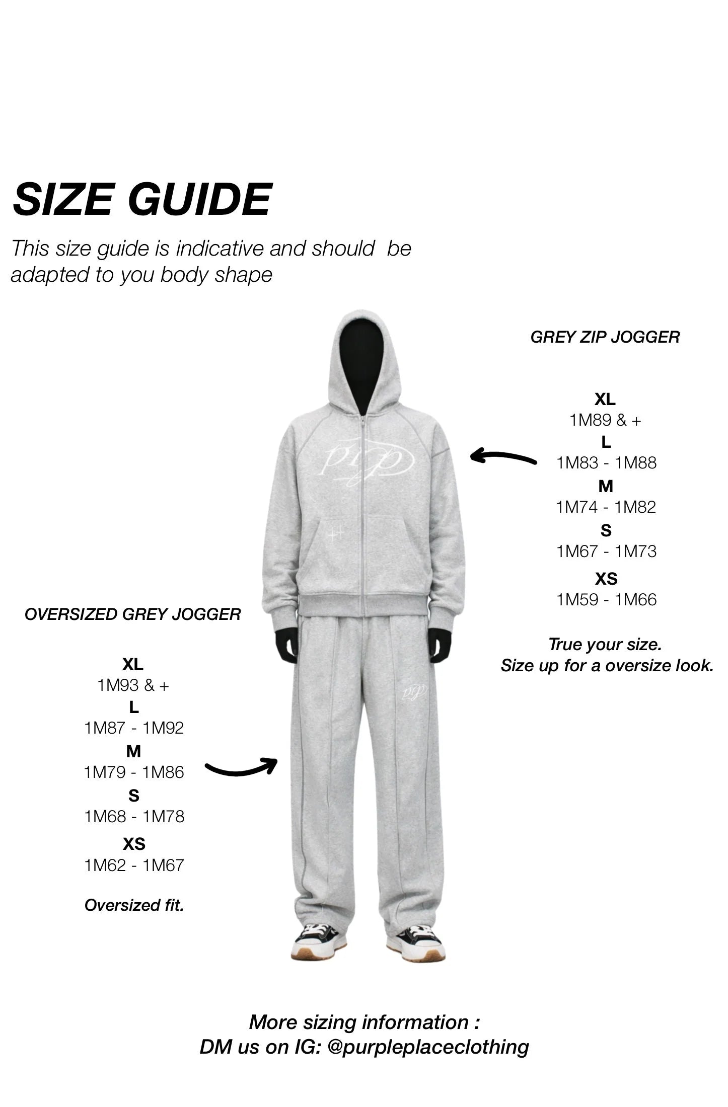 Hoodie Zip Purple Place Gris