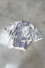 T-shirt Polo Purple Place Blanc Gris