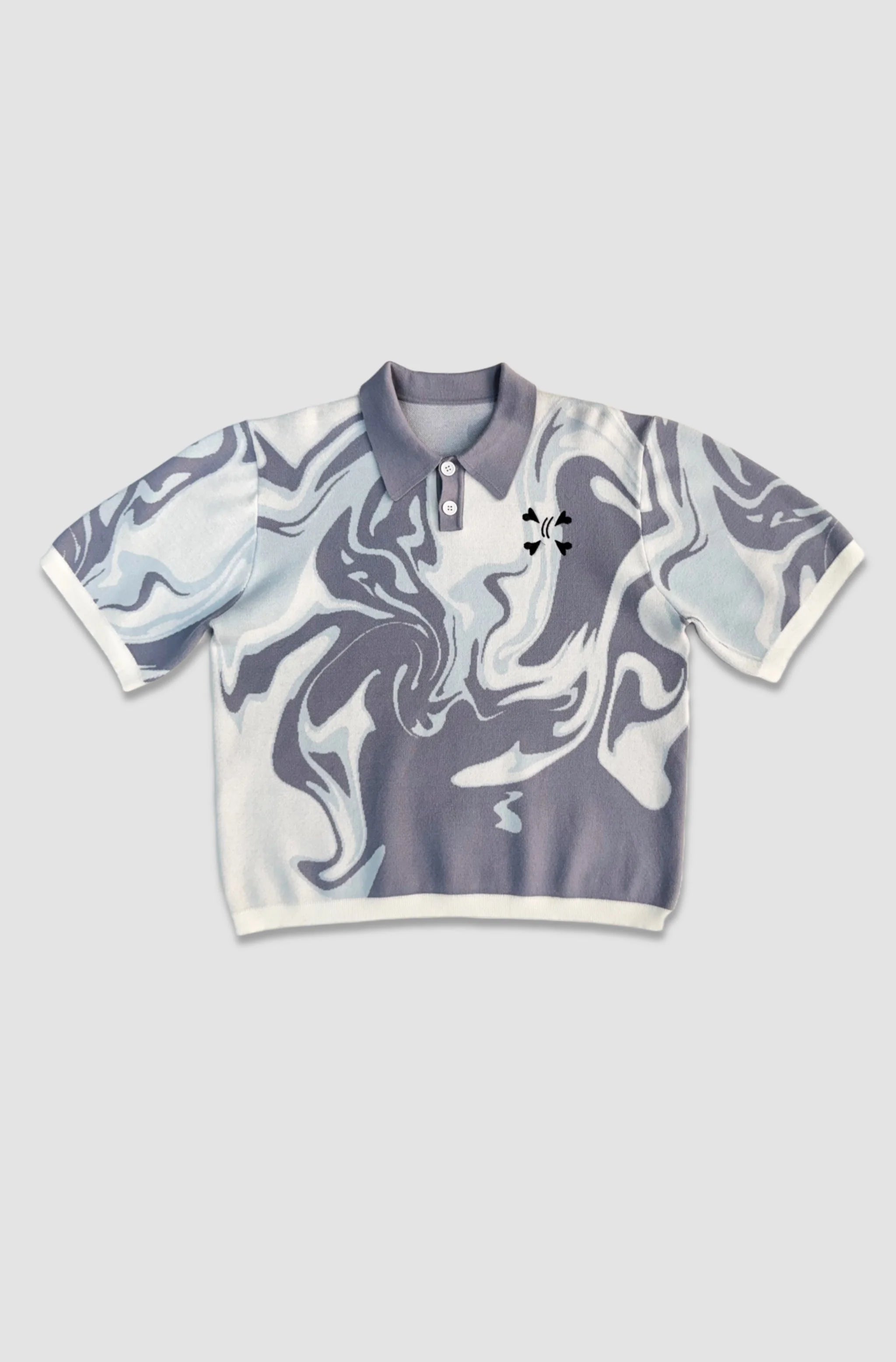 T-shirt Polo Purple Place Blanc Gris