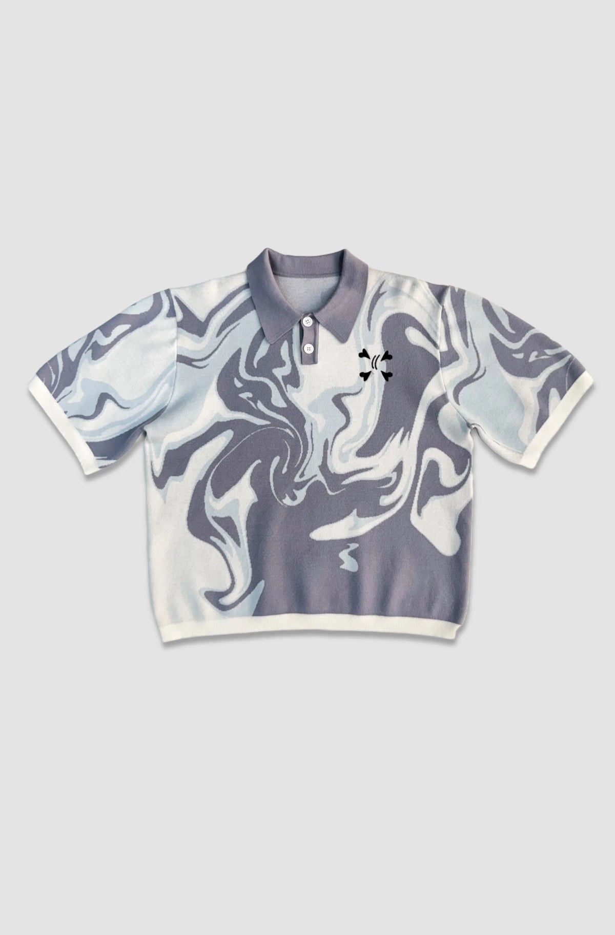 T-shirt Polo Purple Place Blanc Gris