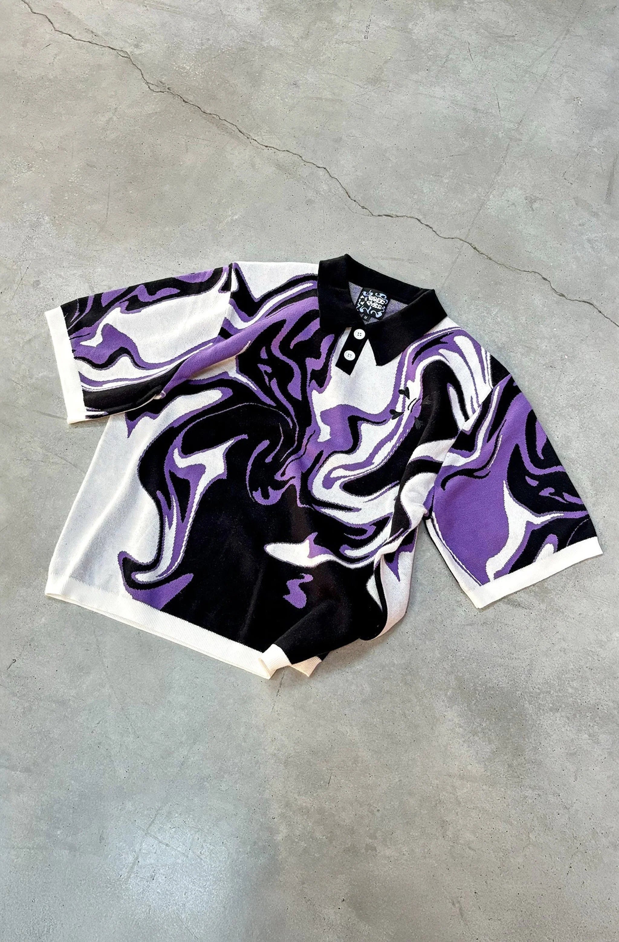 T-shirt Polo Purple Place lanc Noir Violet
