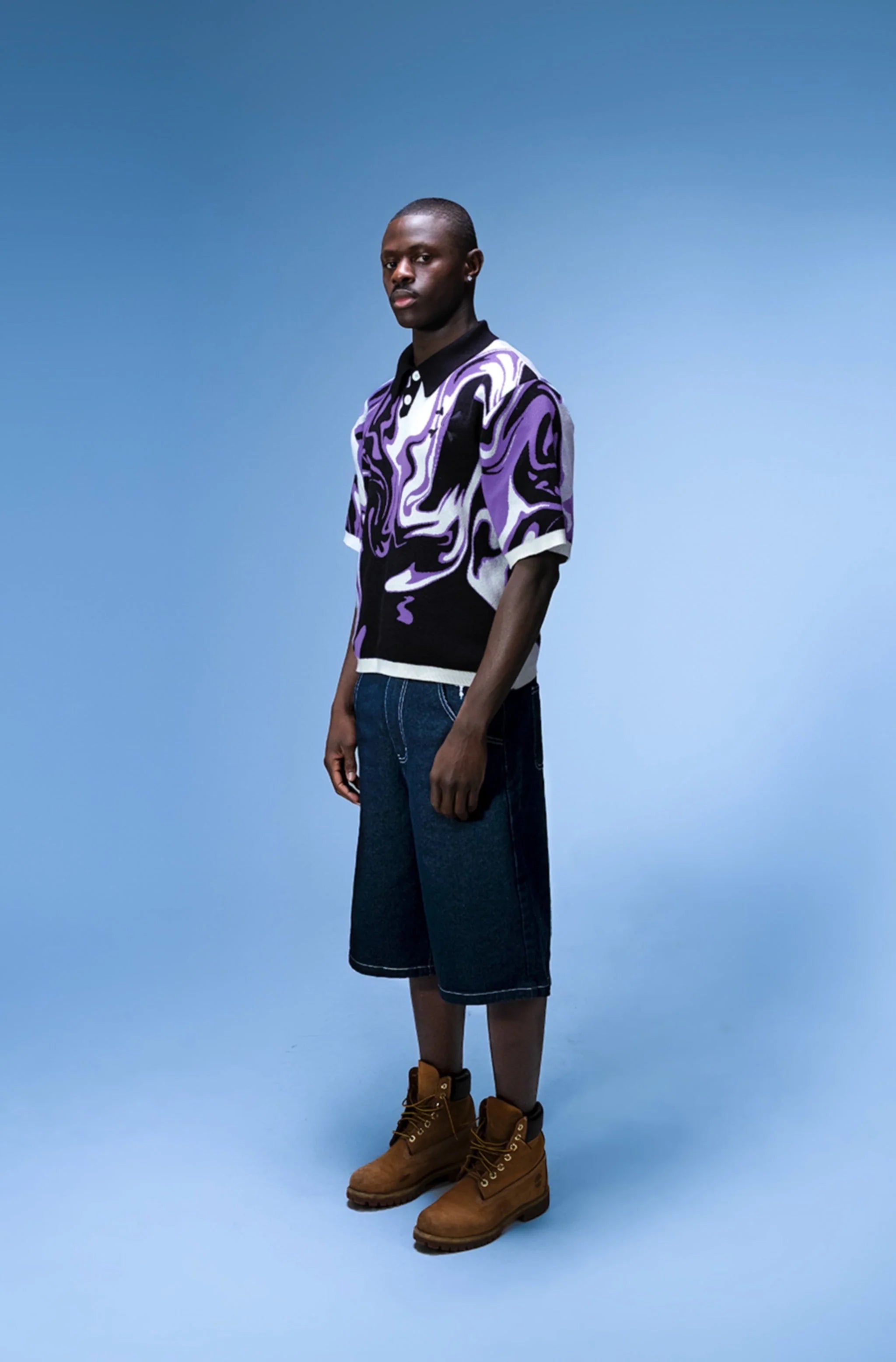 T-shirt Polo Purple Place lanc Noir Violet