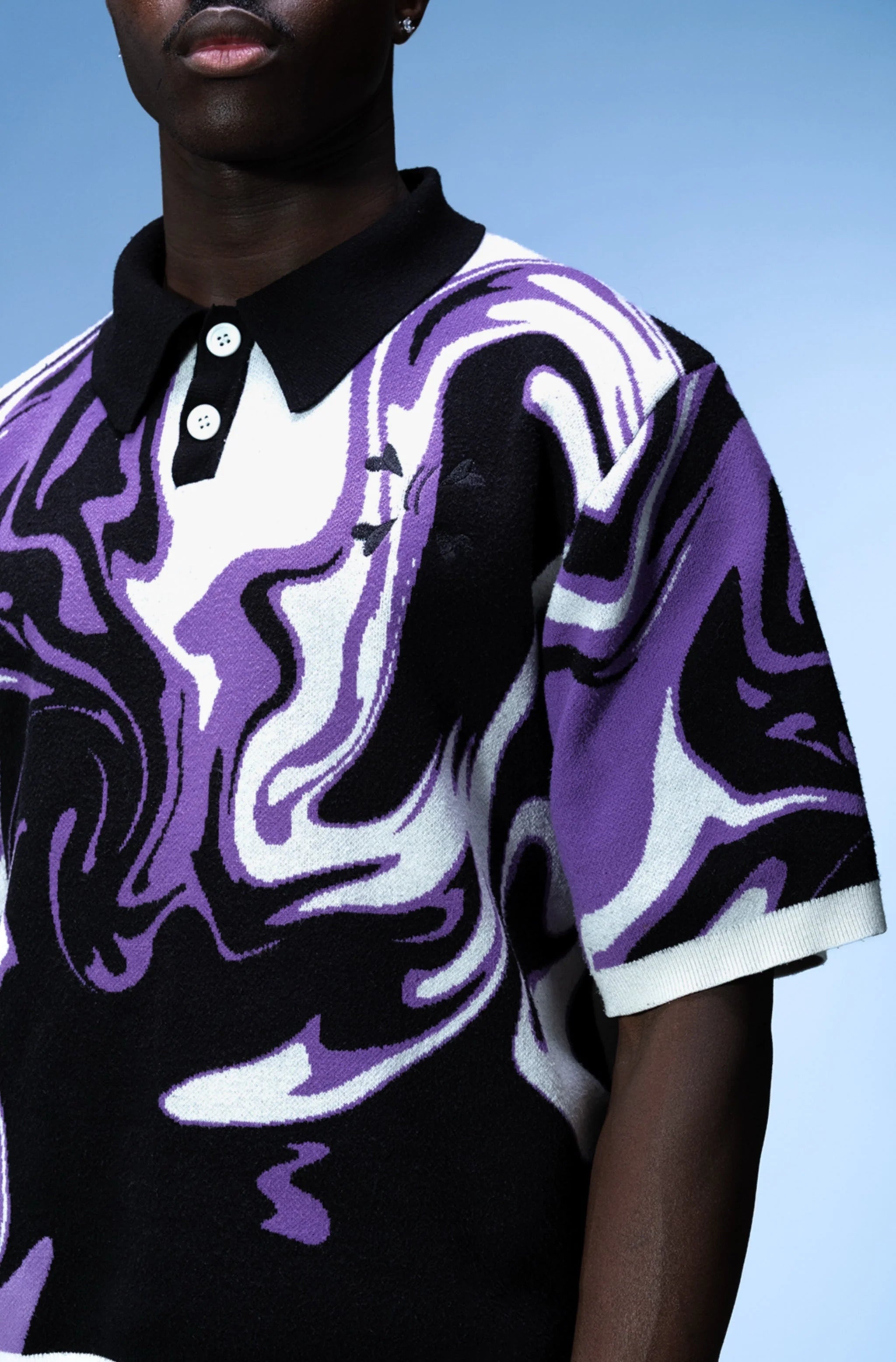 T-shirt Polo Purple Place lanc Noir Violet