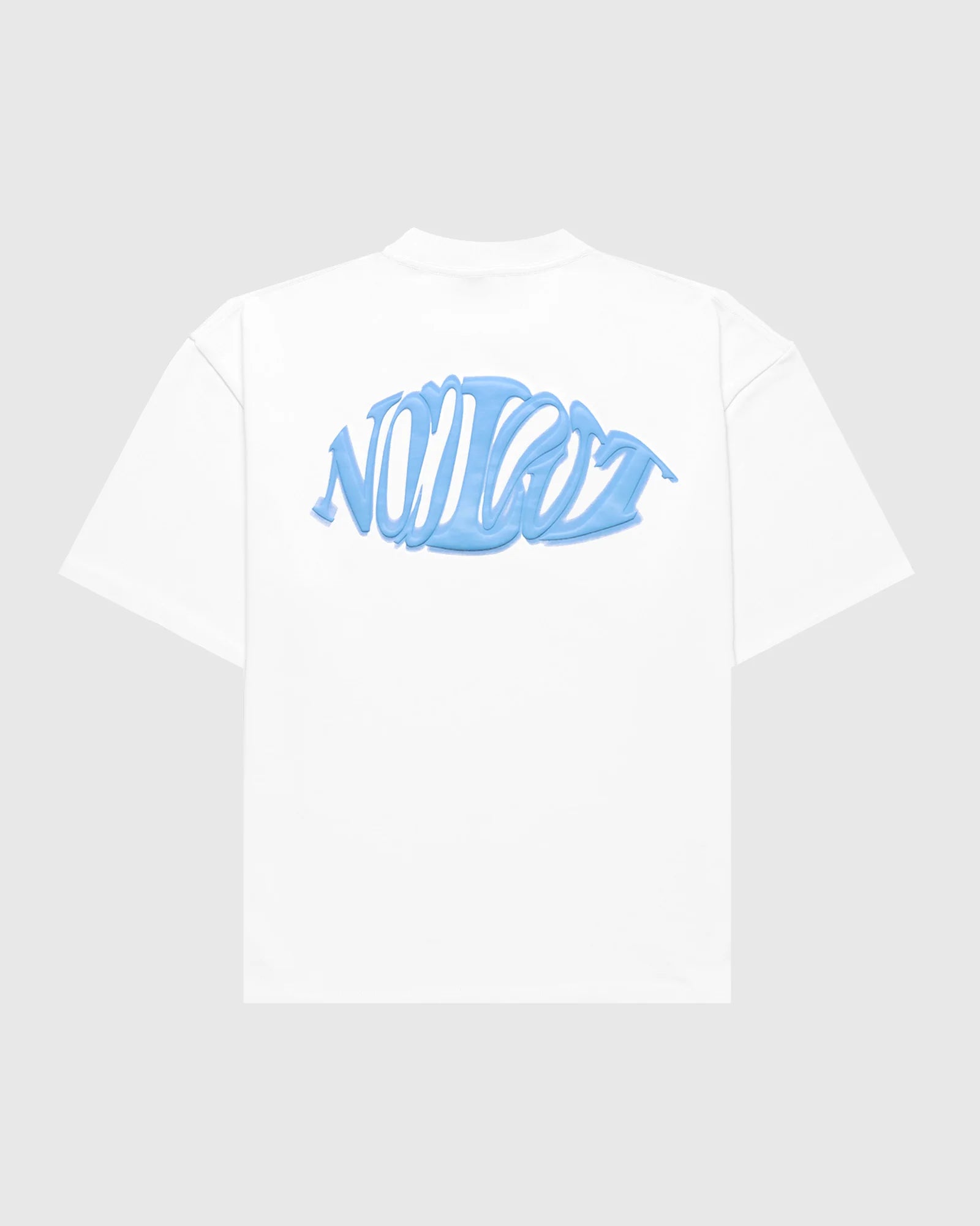 Dos t-shirt oversize Noclout blanc grand logo bleu streetwear