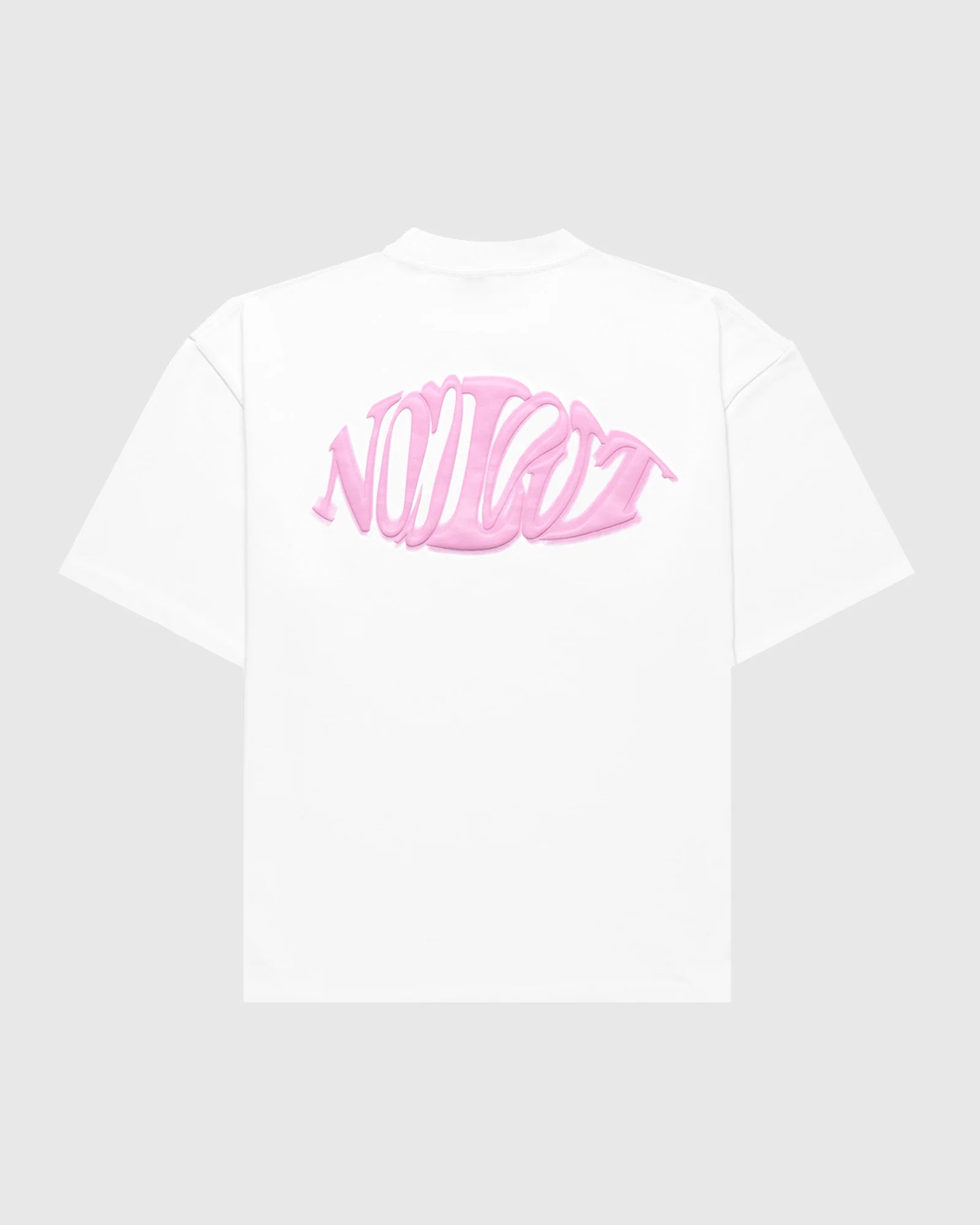 Dos t-shirt oversize Noclout blanc grand logo rose streetwear