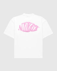 Dos t-shirt oversize Noclout blanc grand logo rose streetwear