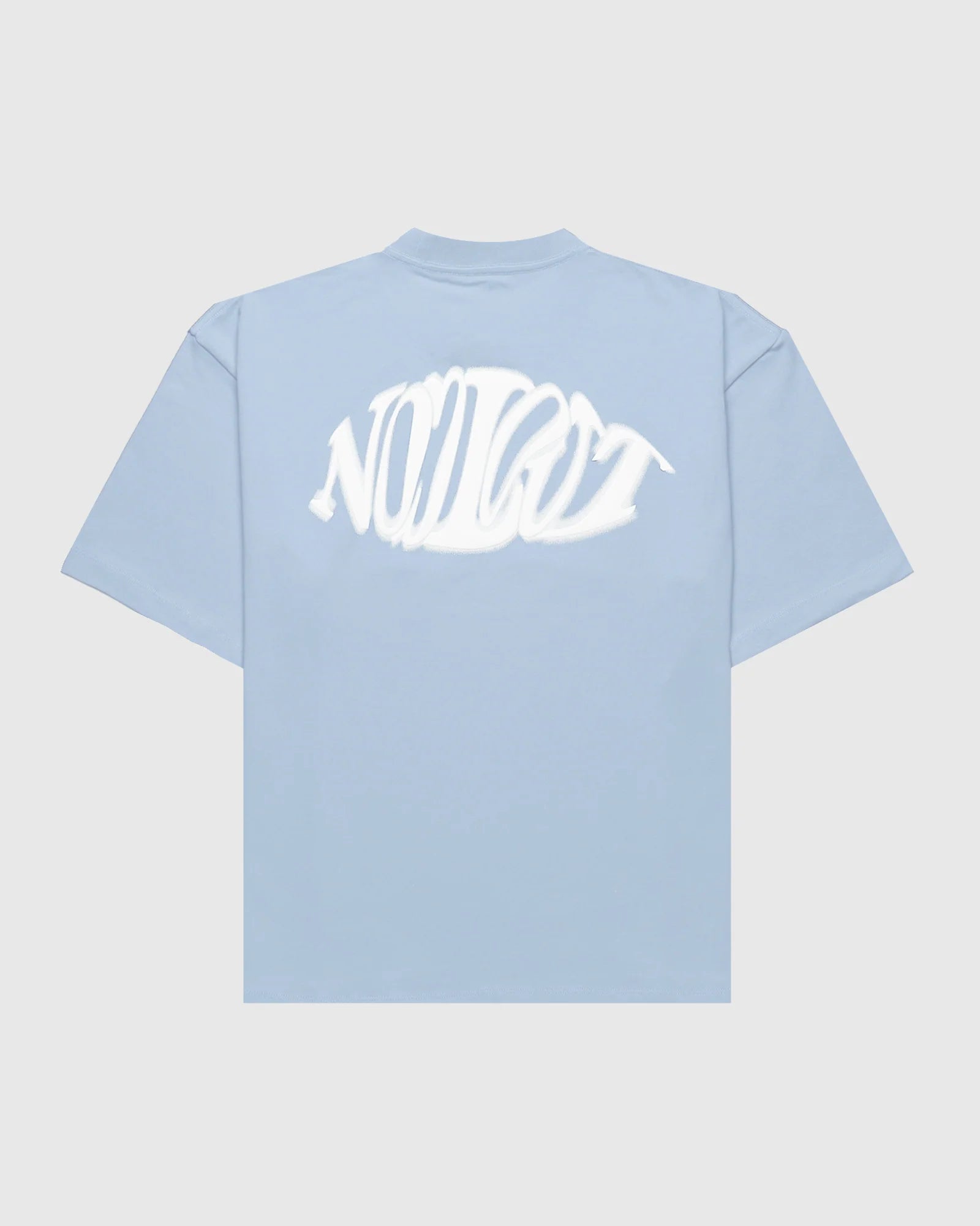 Dos t-shirt oversize Noclout bleu ciel logo blanc streetwear