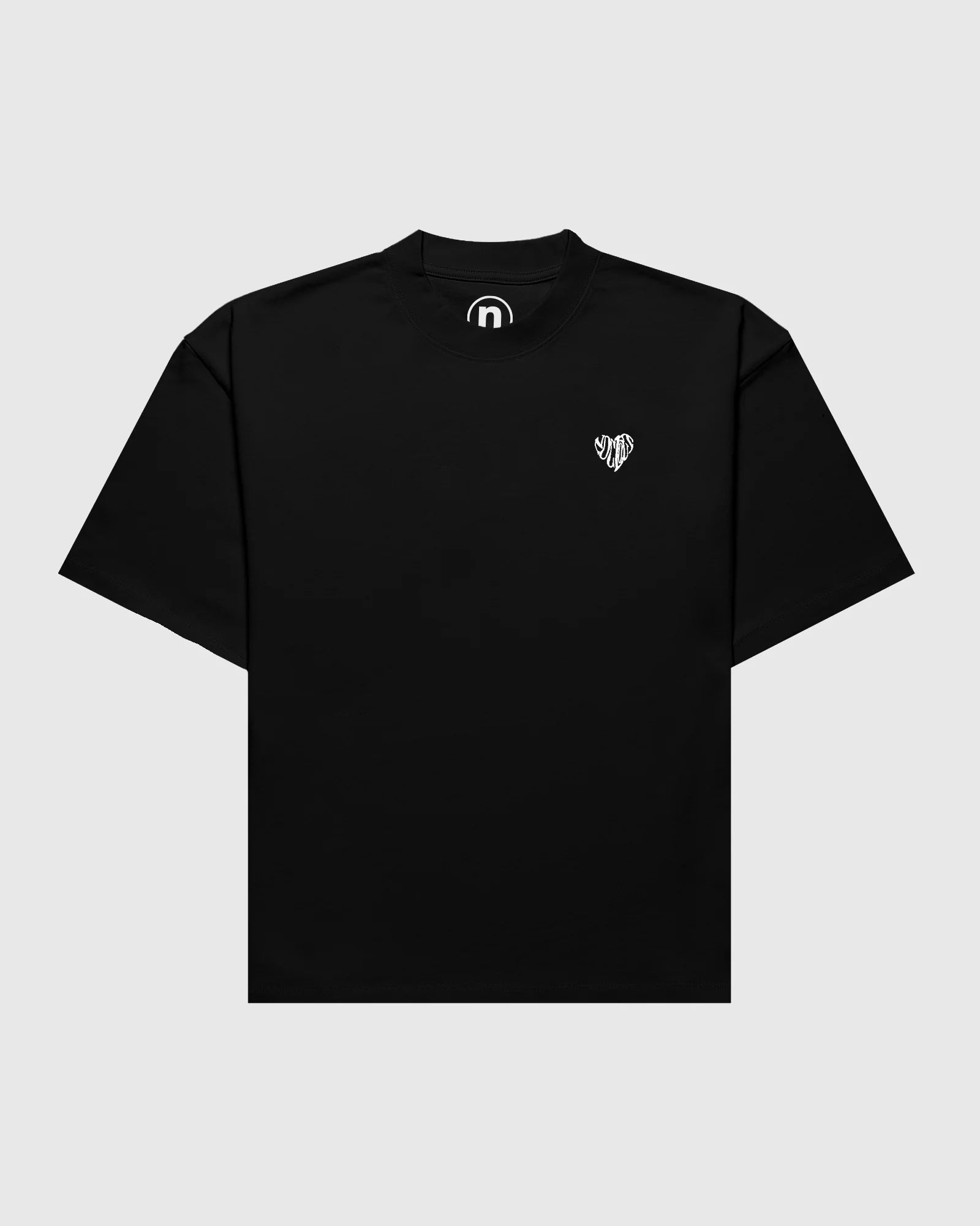 Face t-shirt oversize Noclout noir petit logo poitrine blanc